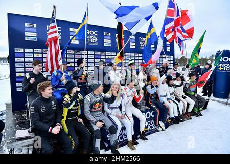 Pite Havsbad Pitea, Schweden. 05th. Februar 2022. 05.02.2022, Pite Havsbad Piteå, ROC - Race of Champions 2022, alle Fahrer im Gruppenfoto. Kredit: dpa/Alamy Live Nachrichten Stockfoto