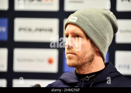 Pite Havsbad Pitea, Schweden. 04th. Februar 2022. 04.02.2022, Pite Havsbad Piteå, ROC - Race of Champions 2022, im Bild Sebastian Vettel (Deutschland) Quelle: dpa/Alamy Live News Stockfoto