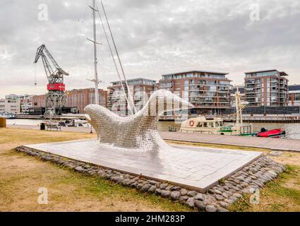 Symbiose Skulptur, Turku, Finnland Stockfoto