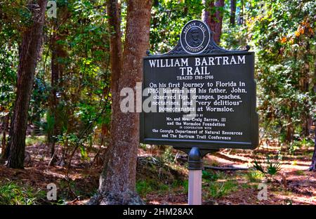 SAVANNAH, GEORGIA - 25. Oktober 2021: Savannah ist die älteste Stadt Georgiens. Von der historischen Architektur und den Kirchen bis zu den Parks und Denkmälern, Stockfoto