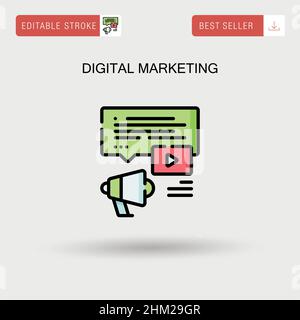 Einfaches Vektorsymbol für digitales Marketing. Stock Vektor