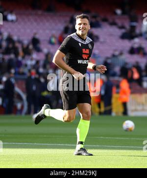 Sabadell, Barcelona, Spanien. 6th. Februar 2022. Barcelona Spanien 06.02.2022 Gil Manzano (Schiedsrichter) schaut während der La Liga Santander zwischen dem FC Barcelona und Atletico de Madrid am 06. Februar 2022 im Camp Nou in Barcelona. (Bild: © Xavi Urgeles/ZUMA Press Wire) Bild: ZUMA Press, Inc./Alamy Live News Stockfoto