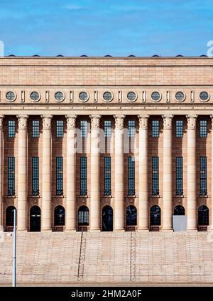 Das Parlamentsgebäude, Helsinki, Kreis Uusimaa, Finnland Stockfoto