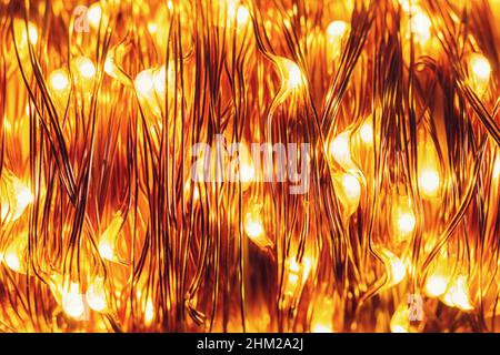 LED-Leuchten aus Kupferdraht Stockfoto