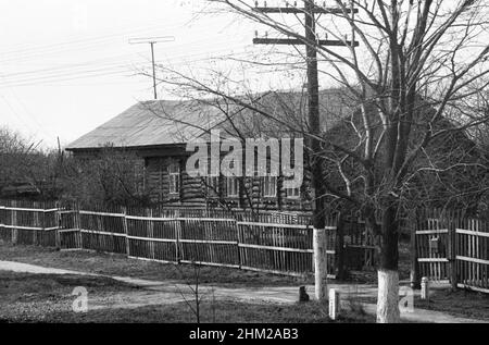 Haus, Straße Puschtschino-Moskau, Russland, UdSSR, April 25, 1976 Stockfoto