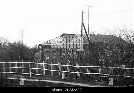 Haus, Straße Puschtschino-Moskau, Russland, UdSSR, April 25, 1976 Stockfoto