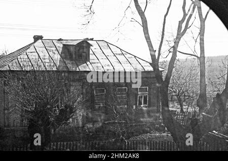 Haus, Straße Puschtschino-Moskau, Russland, UdSSR, April 25, 1976 Stockfoto