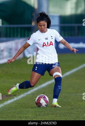 Barnett, Großbritannien. 6th. Februar 2022. BARNETT, ENGLAND - 06. FEBRUAR: Asmita Ale von Tottenham Hotspur Women während der FA Women's Super League zwischen Tottenham Hotspur Women und Brighton und Hove Albion Women am 06th. Februar 2022 im Hive Stadium in Barnett, England Credit: Action Foto Sport/Alamy Live News Stockfoto