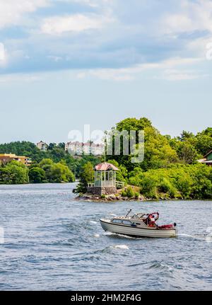 Lindholmen Island, Lake Malar, Stockholm, Stockholm County, Schweden Stockfoto