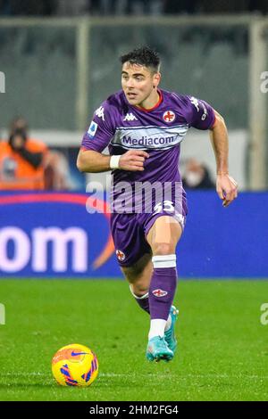 Florenz, Italien. 05th. Februar 2022. Riccardo Sottil (Fiorentina) während ACF Fiorentina vs SS Lazio, italienische Fußballserie A Spiel in Florenz, Italien, Februar 05 2022 Quelle: Independent Photo Agency/Alamy Live News Stockfoto