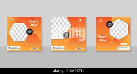 Werbebanner für Lebensmittel in sozialen Medien Stock Vektor