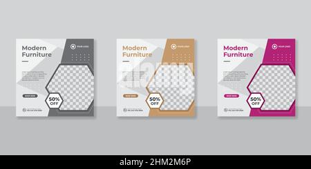 Postvorlage für Furnitur Social Media Stock Vektor