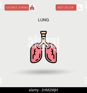 Einfaches Vektor-Symbol für Lunge. Stock Vektor