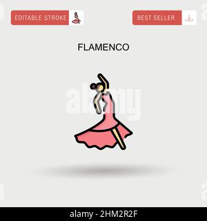 Einfaches Vektor-Symbol für Flamenco. Stock Vektor