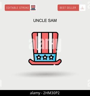 Uncle sam einfaches Vektorsymbol. Stock Vektor