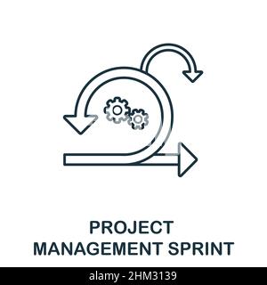 Sprint-Symbol. Linienelement aus der Projektmanagementsammlung. Lineares Sprint Icon-Zeichen für Webdesign, Infografiken und mehr. Stock Vektor