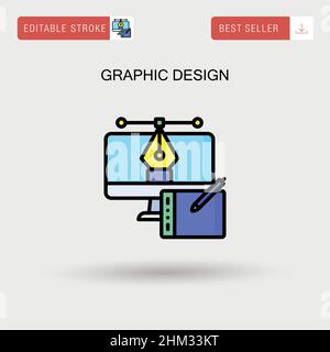 Grafikdesign einfaches Vektor-Symbol. Stock Vektor