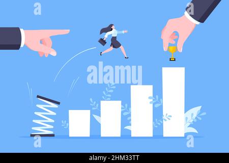 Business Mentor hilft, die Karriere mit Sprungbrett Vektor Illustration zu verbessern. Stock Vektor