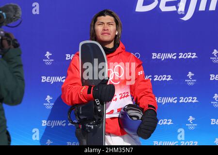Peking, China. 7th. Februar 2022. Zhangjiakou, Hebei, China. 7th. Februar 2022. Takeru Otsuka (JPN) Snowboarden: Herren-Slopestyle-Finale während der Olympischen Winterspiele 2022 in Peking im Genting Snow Park in Zhangjiakou, Hebei, China . Kredit: YUTAKA/AFLO SPORT/Alamy Live Nachrichten Stockfoto