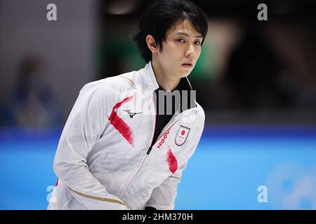 Peking, China. 7th. Februar 2022. Peking, China. 7th. Februar 2022. Yuzuu Hanyu (JPN) Eiskunstlauf: Männer üben während der Olympischen Winterspiele 2022 in Peking im Capital Indoor Stadium in Peking, China. Quelle: Yohei Osada/AFLO SPORT/Alamy Live News Stockfoto