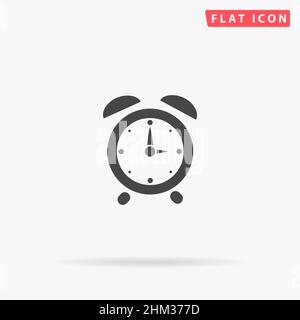 Flaches Vektorsymbol für Wecker. Handgezeichnete Design-Illustrationen. Stock Vektor