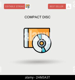 Einfaches Vektorsymbol für Compact Disc. Stock Vektor