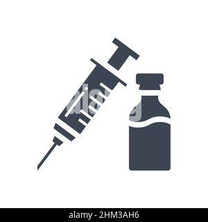 Symbol für eine Vektorglyphe im Zusammenhang mit dem Impfstoff Stock Vektor