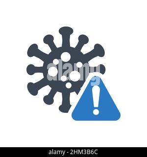 Symbol für Corona Virus Danger Vector Glyph Stock Vektor