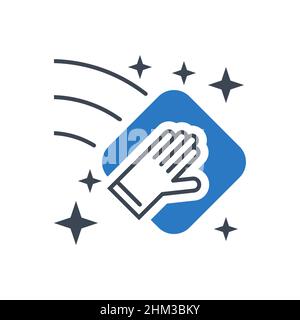 Symbol für die Reinigung der Vektorglyphensymbole Stock Vektor