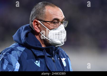 Florenz, Italien. 05th. Februar 2022. Maurizio Sarri (Cheftrainer Lazio) während ACF Fiorentina vs SS Lazio, italienische Fußballserie A Spiel in Florenz, Italien, Februar 05 2022 Quelle: Independent Photo Agency/Alamy Live News Stockfoto