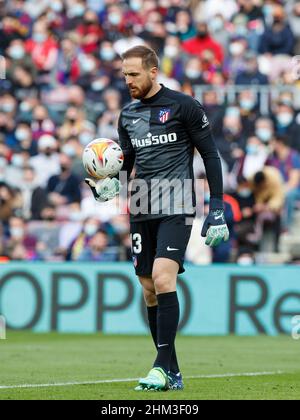 Barcelona, Spanien. 06th. Februar 2022. Jan Oblak von Atletico de Madrid während des Liga-Spiels zwischen dem FC Barcelona und Atletico de Madrid im Camp Nou in Barcelona, Spanien. Bild: DAX Images/Alamy Live News Stockfoto