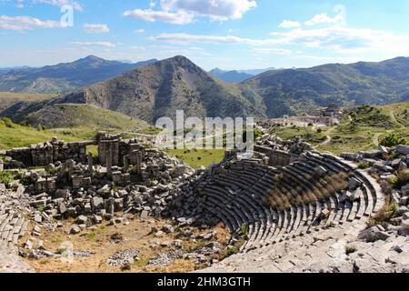 Aglasun, Burdur, Türkei - Juni 12 2014: Sagalassos Theaterruinen, antike Stadt in Pisidien Stockfoto