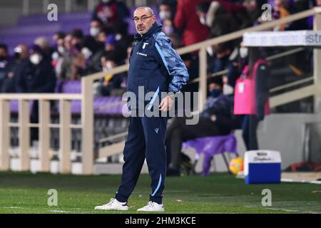 Florenz, Italien. 05th. Februar 2022. Maurizio Sarri (Cheftrainer Lazio) während ACF Fiorentina vs SS Lazio, italienische Fußballserie A Spiel in Florenz, Italien, Februar 05 2022 Quelle: Independent Photo Agency/Alamy Live News Stockfoto