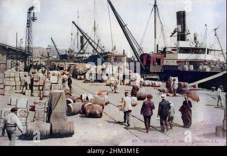 Les quais a Bordeaux Vers 1900 Stockfoto