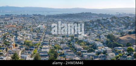 Gesamte Ansicht der San Francisco Bay Area Nachbarschaft in Kalifornien Stockfoto