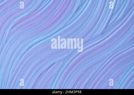 Abstrakte flüssige Kunst Hintergrund hellblaue Farben. Flüssiger Marmor. Acrylmalerei auf Leinwand mit Denim-Farbverlauf. Aquarell-Hintergrund mit Wellenmuster. Stockfoto