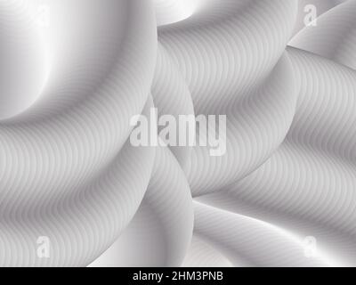 Abstraktes 3d-Rendering von verdrehten Linien. Modernes Hintergrunddesign, Illustration einer futuristischen Form Stockfoto