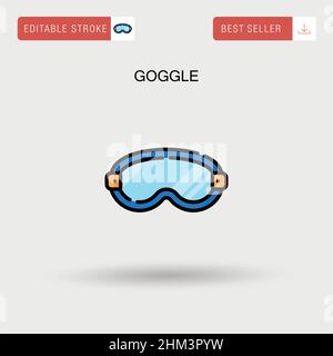 Einfaches Vektorsymbol „Goggle“. Stock Vektor