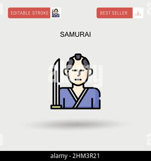 Einfaches Vektorsymbol für Samurai. Stock Vektor