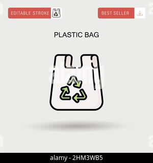 Plastiktüte einfaches Vektor-Symbol. Stock Vektor