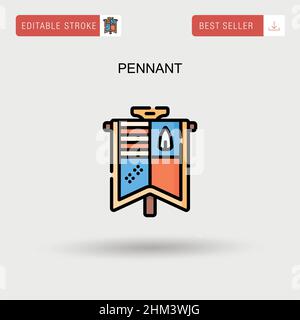 Einfaches Vektor-Symbol von Pennant. Stock Vektor
