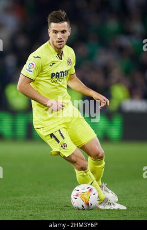 Giovani Lo Celso aus Villarreal während des Fußballspiels der spanischen Meisterschaft La Liga zwischen Real Betis und Villarreal CF am 6. Februar 2022 im Benito Villamarin Stadion in Sevilla, Spanien - Foto: Joaquin Corchero/DPPI/LiveMedia Stockfoto