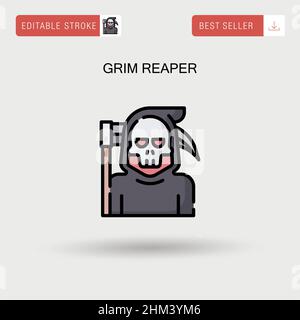 Einfaches Vektorsymbol „Grim Reaper“. Stock Vektor