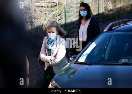 Der französische Staatsanwalt von Evreux Dominique Puechmaille spricht vor der Presse der Gendarmerie von Vexin-sur Epte, nördlich von Paris, um bekannt zu geben, dass Levallois, der ehemalige Bürgermeister Patrick Balkany, am 7. Februar 2022 in Fleury-Merogis inhaftiert wird. Foto von Raphael Lafargue/ABACAPRESS.COM Stockfoto