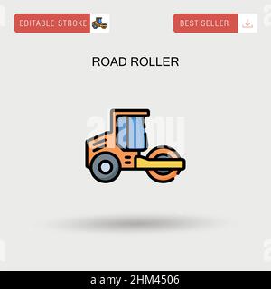 Einfaches Vektorsymbol für Straßenwalze. Stock Vektor