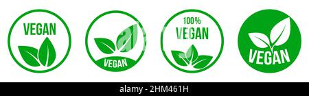 Veganes Icon-Set Stock Vektor