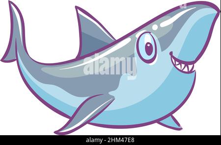 Lustiger Hai. Meerraubtier. Cartoon-Maskottchen Stock Vektor