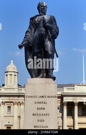 Bronzestatue von Charles James Napier vom Bildhauer George Gammon Adams. Trafalgar Square. London. VEREINIGTES KÖNIGREICH Stockfoto