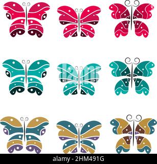 Set von Schmetterlingen für Ihr Design. Vektor EPS10. Stock Vektor