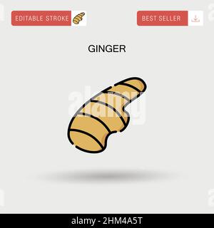 Einfaches Vektor-Symbol für Ingwer. Stock Vektor